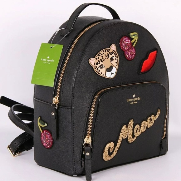 kate spade leopard backpack